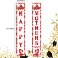 Κάθετα πανό Happy Mother's Day με κόκκινα τριαντάφυλλα και λεπτομέρεια ύψους 180cm - Στυλ Σιλουέτα Κόκκινο και Λευκό Τριαντάφυλλο (Επιγραφή Βεράντας)