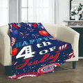 Soft flannel Independence Day blanket with Happy 4th of July stars and stripes design - 100*150cm / Independence Day Style 1