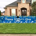 Striscione giardino Festa del Papà con motivo a rombi blu per decoro festa casa - Banner da giardino stile 1 (Con occhielli) / 250x45cm