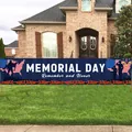 Striscione esterno Memorial Day con sagome di soldati e decorazioni di papaveri rossi - Bandiera da Giardino Stile A / Striscione da Giardino