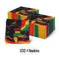 Set di 100 tovaglioli Juneteenth con colori pan-africani e design a catena rotta - Tovaglioli Juneteenth / Confezione da 100
