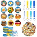 German Oktoberfest party favor set including badges, keychains, bracelets and stickers - Oktoberfest Party Set