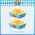 Lot de 12 boîtes à collation Oktoberfest avec motif losange bleu blanc et logo de fête - Plateau de Collations