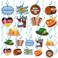 Kit decorazioni Oktoberfest con riccioli bianchi e blu e ritagli a tema festa della birra - Biglietti e Riccioli