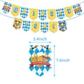 Set di striscioni per Oktoberfest con motivi a rombi blu e illustrazioni per la festa - Banner Di Oktoberfest