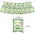 Set decorazioni Sukkot con striscione Happy Sukkot, stella di David e motivi di frutti - Banner