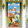 Bannière de porte Oktoberfest pour photos avec personnages bavarois traditionnels - Bannière 150x100cm et Corde 10m