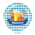 Plato de papel Oktoberfest con patrón bávaro y dimensiones de 9 pulgadas - Platos de papel grandes