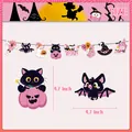 Set di striscioni di Halloween rosa e neri con motivi a fantasma per decorazione - Ghirlanda di Personaggi dei Cartoni Animati