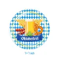 Oktoberfest wegwerpbord 7x7 inch met Beierse blauw-witte ruitpatronen voor themafeesten - Kleine papieren borden