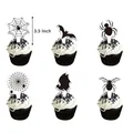 Διακοσμητικά cupcake Halloween με μαύρα σχέδια αράχνης και νυχτερίδας 9 εκ. για πάρτι - Διακοσμητικά Cupcake
