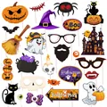 Halloween Fotorequisiten Set mit Kürbis, Spinne und schwarze Katze Thema für Partys - Halloween Fotorequisiten Set