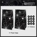 Σετ με 12 σακούλες δώρου Halloween από χαρτί kraft με ιστό αράχνης και αυτοκόλλητα - Αναδιπλούμενη Τσάντα Και Αυτοκόλλητο