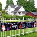 Striscione da giardino Independence Day con gnomi e testo Happy 4th of July - Banner da Giardino Stile Uno