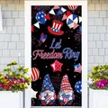 Independence Day gnome door cover with Let Freedom Ring text for home decoration - Door Banner Style Three