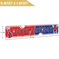 Baseball Happy Birthday Gartenbanner mit Sportmotiven in Rot Blau Weiß 3x0,5 Meter groß - Garten Banner