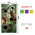 Set gioco di lancio con banner di dinosauri per feste di compleanno e tre sacchi di sabbia - Set Gioco di Lancio Dinosauro con Banner e Sacchetti e Corda