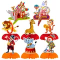Set da 8 pezzi decorazioni da tavolo a nido d'ape tema circo per feste di compleanno - Serie Circo