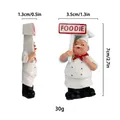 3D resin chef magnet dimensions: 7cm height by 3.5cm width with Foodie sign detail - Foodie