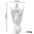 Dimensiones de la figura de Jesús de resina blanca, 29,5 cm de altura y 0,5 kg de peso - Estatua Blanca del Sagrado Corazón de Jesús (A01)