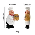 3D resin chef magnet detailed size view showing beer barrel and 6.8cm height dimensions - Beer