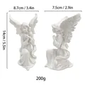 Dimensioni dettagliate e peso delle figurine di angelo ragazza in resina bianca - Angelo Bianco (MCD-007)