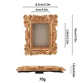 Retro European embossed gold mini photo frame with detailed scrollwork for DIY crafts - Gold Rectangular Style 11#