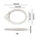 Miniature white oval vintage frame with precise dimensions and ornate relief texture - Oval Case White / Ultra Mini Photo Frame