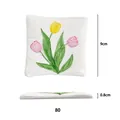 Vassoio per gioielli quadrato in resina con rilievo di tulipani per decorazione - Quadrato (Tulipano Bianco) / Tulipano Bianco