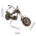 Vintage ijzeren motorfiets model afmetingen met 34,2 cm lengte en 18,5 cm hoogte detail - Groot Motorfiets Model / Brons