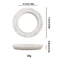 Mini cadre photo blanc vintage de style européen avec relief pour bijoux et nail art - Rond Blanc / Ultra Mini Cadre Photo