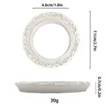 Mini ronde witte barokke lijst voor DIY met afmetingen en gewichtsspecificaties 30g - Ronde Krulwerk Stijl / Rond Wit