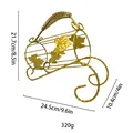 Dettaglio portabottiglie dorato con rilievo in foglia d'acero e impugnatura a spirale - Stile Foglia d'Acero (Portabottiglie) / Tipo B Dorato