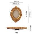Handmade European vintage golden oval resin frame with embossed texture 11.4x8cm - Gold Oval Style 22#