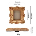 Baroque style gold resin frame with detailed floral carvings for DIY display and crafts - Gold Rectangular Style 23#