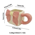 Tazza in ceramica crema con fiocco rosa 3D e dimensioni per tazza da 330ml - In scatola / Fiocco Rosa Mezza Tinta