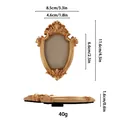 Golden vintage ornate small frame with detailed carving and size dimensions 11.6x8.5cm - Gold Decorative Frame 24#