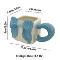 Tazza da caffè in ceramica a forma di scatola regalo con fiocco blu 3D e capacità 330ml - Fiocco Blu Mezza Tinta