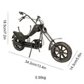Vintage metalen motorfiets wijnrek sculptuur voor bureau decor, industrieel vakmanschap item - Groot Motorfiets Model / Zwart