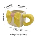 Tazza in ceramica bianco sporco da 330 ml con fiocco giallo 3D e manico giallo - Fiocco Giallo Mezza Tinta