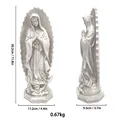 Statua della Vergine Maria bianca da 30,2 cm in resina con dimensioni e misure - Grigio