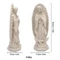 Statua religiosa della Vergine di Guadalupe in resina crema con dimensioni - Beige