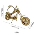 Retro ijzeren motorfietsmodel in bronskleur, afmetingen 18,5x34,2cm decoratie - Groot Motorfiets Model / Goud