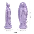 Statua della Madonna di Guadalupe color lavanda, altezza 30,2 cm con dimensioni - Viola