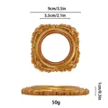 Golden Baroque mini decorative photo frame with intricate embossed patterns and round cutout - Baroque Round Style
