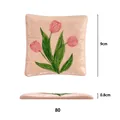 Vassoio per gioielli creativo in resina rosa con rilievo tulipano 9cm per accessori - Quadrato (Tulipano Rosa) / Tulipano Rosa