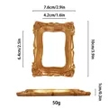 Golden Baroque vintage relief frame with precise dimensions of 10cm x 7.6cm - Baroque Rectangular Style