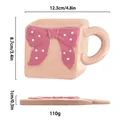 Sottobicchiere irregolare in resina rosa con fiocco per foto gioielli, 12,3cm x 8,7cm - Fiocco Grande (Rosa)
