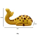 Detailed dimensions of yellow resin giraffe figurine showing length and height metrics - Yellow Giraffe