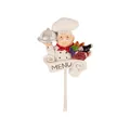 Gancio decorativo chef in resina con cartello menu e cappello per parete cucina - Stile Cesto di Vino e Frutta